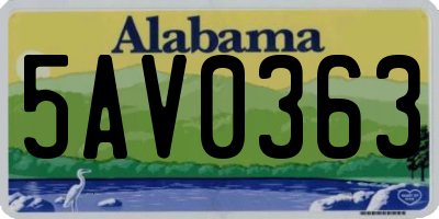 AL license plate 5AV0363