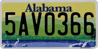 AL license plate 5AV0366