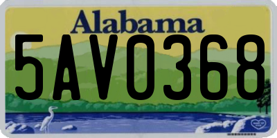 AL license plate 5AV0368