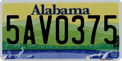 AL license plate 5AV0375