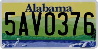 AL license plate 5AV0376