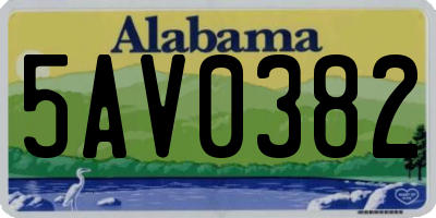 AL license plate 5AV0382