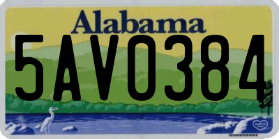 AL license plate 5AV0384