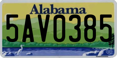 AL license plate 5AV0385
