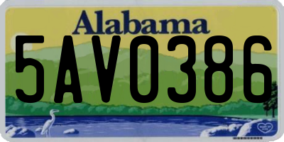 AL license plate 5AV0386