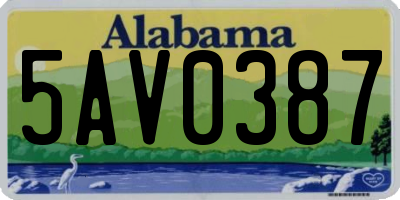 AL license plate 5AV0387