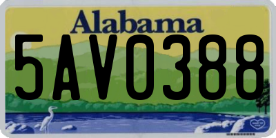 AL license plate 5AV0388