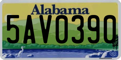 AL license plate 5AV0390