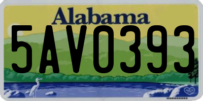 AL license plate 5AV0393