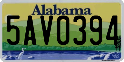 AL license plate 5AV0394