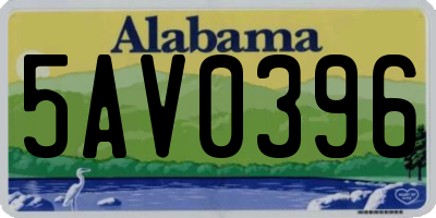 AL license plate 5AV0396