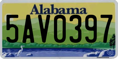 AL license plate 5AV0397
