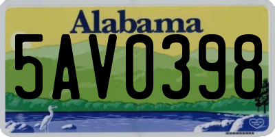 AL license plate 5AV0398