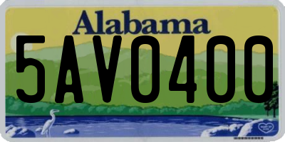 AL license plate 5AV0400