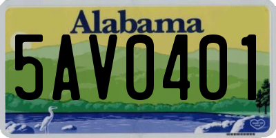 AL license plate 5AV0401