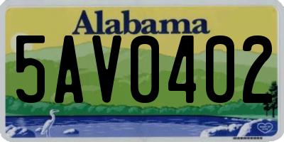 AL license plate 5AV0402