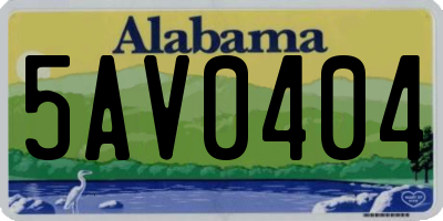 AL license plate 5AV0404