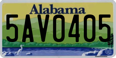 AL license plate 5AV0405