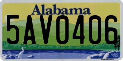 AL license plate 5AV0406