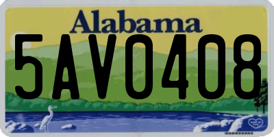 AL license plate 5AV0408