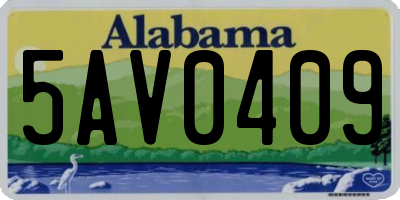 AL license plate 5AV0409