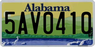 AL license plate 5AV0410