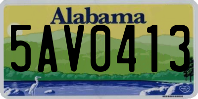 AL license plate 5AV0413