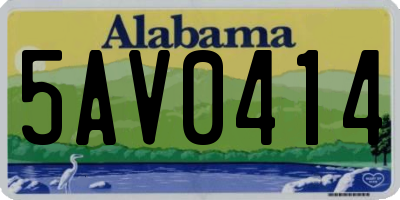 AL license plate 5AV0414