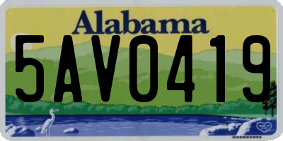 AL license plate 5AV0419