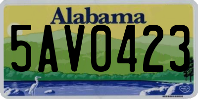 AL license plate 5AV0423
