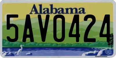 AL license plate 5AV0424