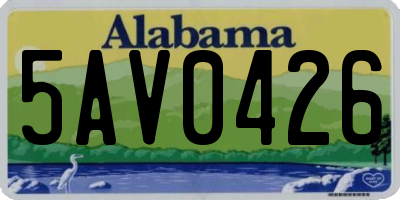 AL license plate 5AV0426
