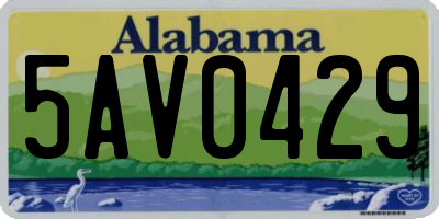 AL license plate 5AV0429