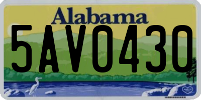 AL license plate 5AV0430