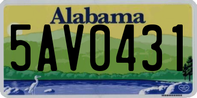 AL license plate 5AV0431