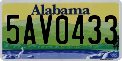AL license plate 5AV0433