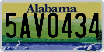 AL license plate 5AV0434