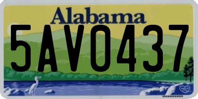 AL license plate 5AV0437