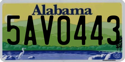 AL license plate 5AV0443