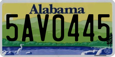 AL license plate 5AV0445