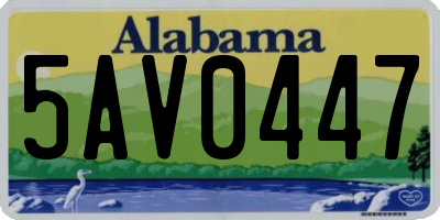 AL license plate 5AV0447
