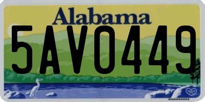 AL license plate 5AV0449