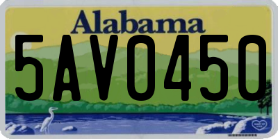 AL license plate 5AV0450