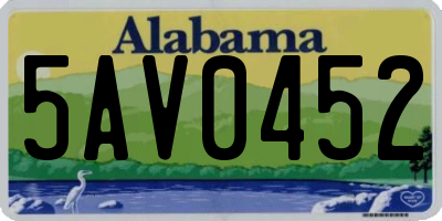 AL license plate 5AV0452