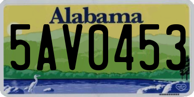 AL license plate 5AV0453