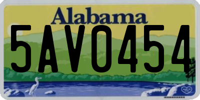 AL license plate 5AV0454