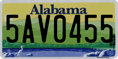 AL license plate 5AV0455