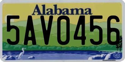 AL license plate 5AV0456