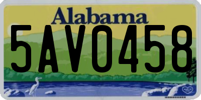 AL license plate 5AV0458