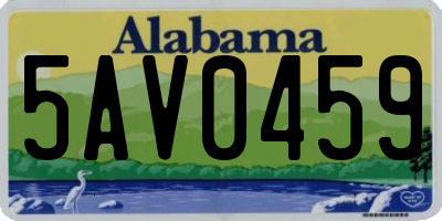 AL license plate 5AV0459